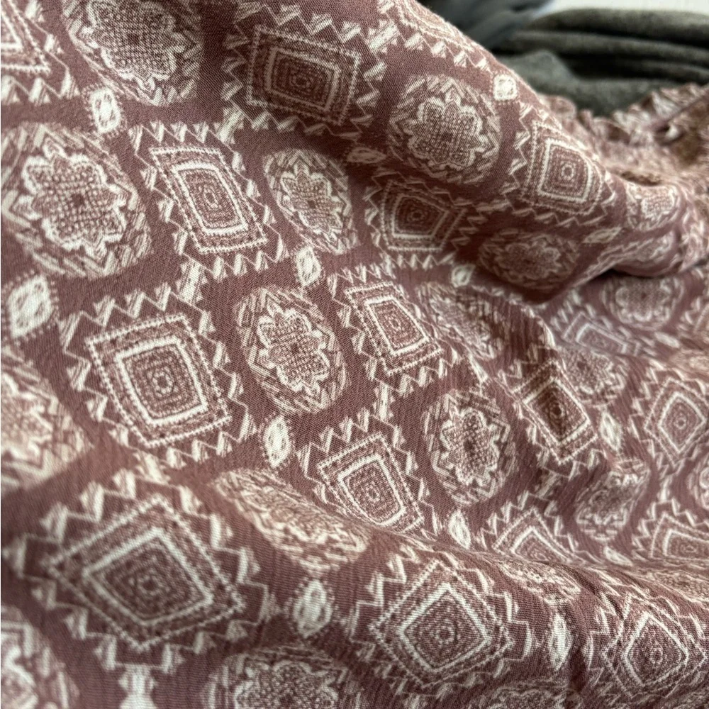 Boho Torrid Red-Brown Comfortable Blouse with Elegant and Unique Pattern